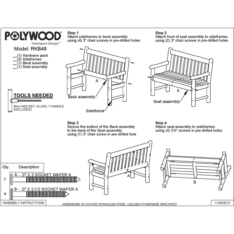 Rockford 48" Bench