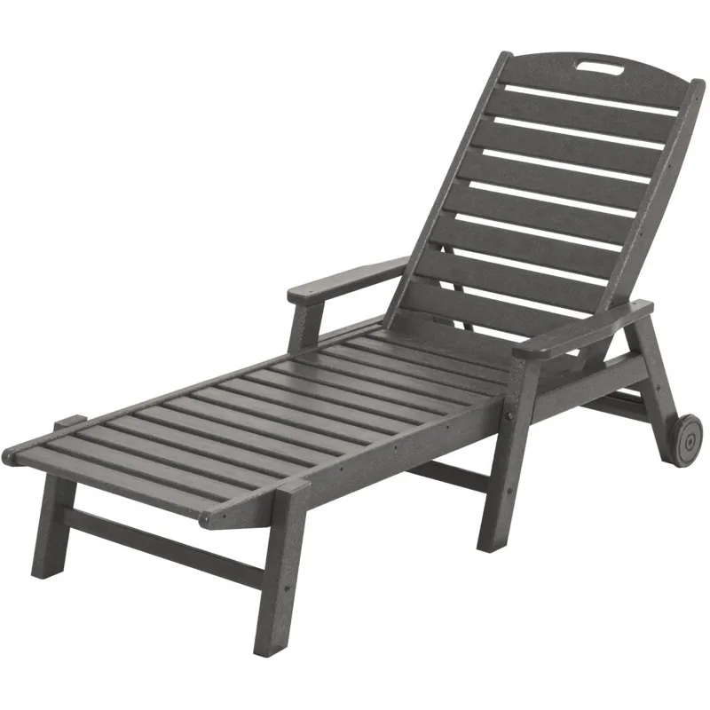 Nautical Wheeled Chaise w/ Arms