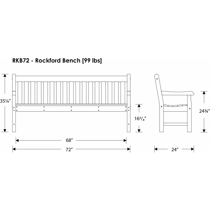 Rockford 72" Bench
