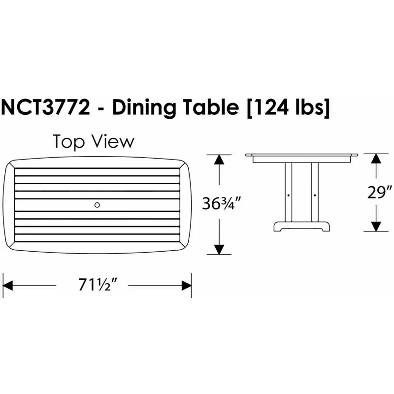 Nautical 37" x 72" Dining Table