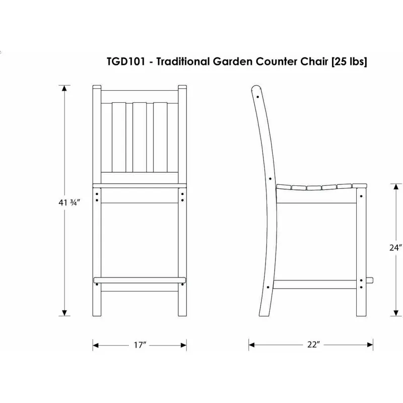 Traditional Garden Counter Side Chair