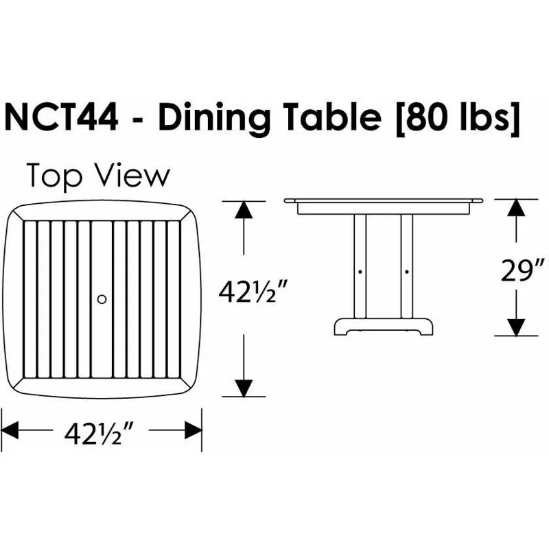 Nautical 44" Dining Table