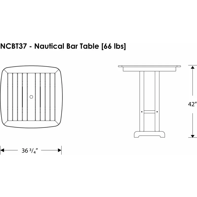 Nautical 37" Bar Table