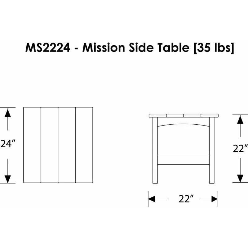 Mission 22" x 24" Side Table