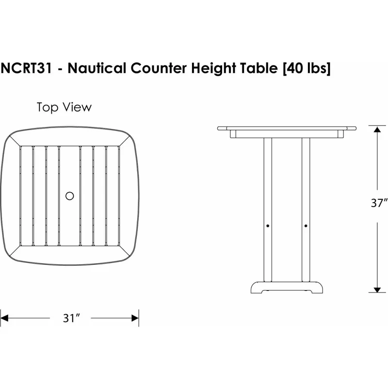 Nautical 31" Counter Table