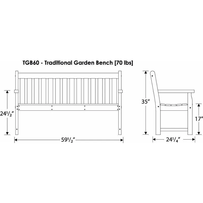 Traditional Garden 60" Bench