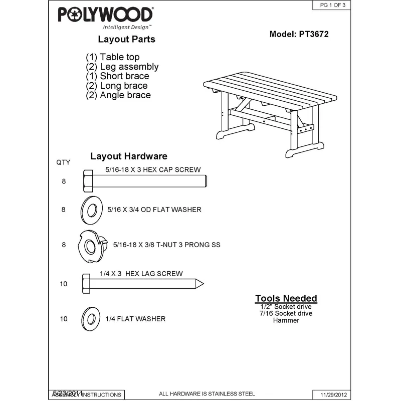 Park 36" X 72" Harvester Picnic Table