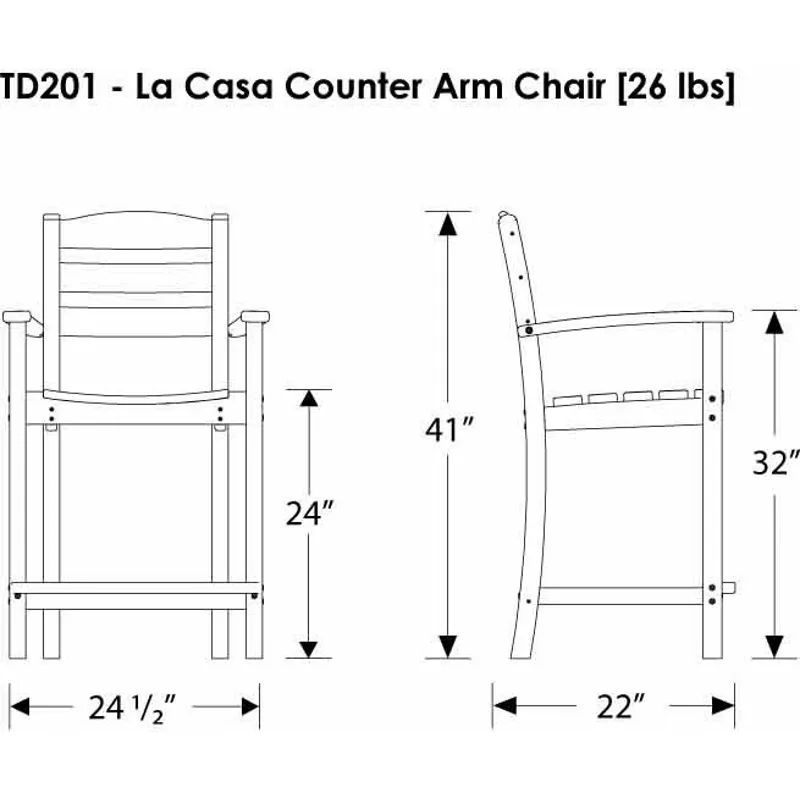 La Casa Caf Counter Arm Chair