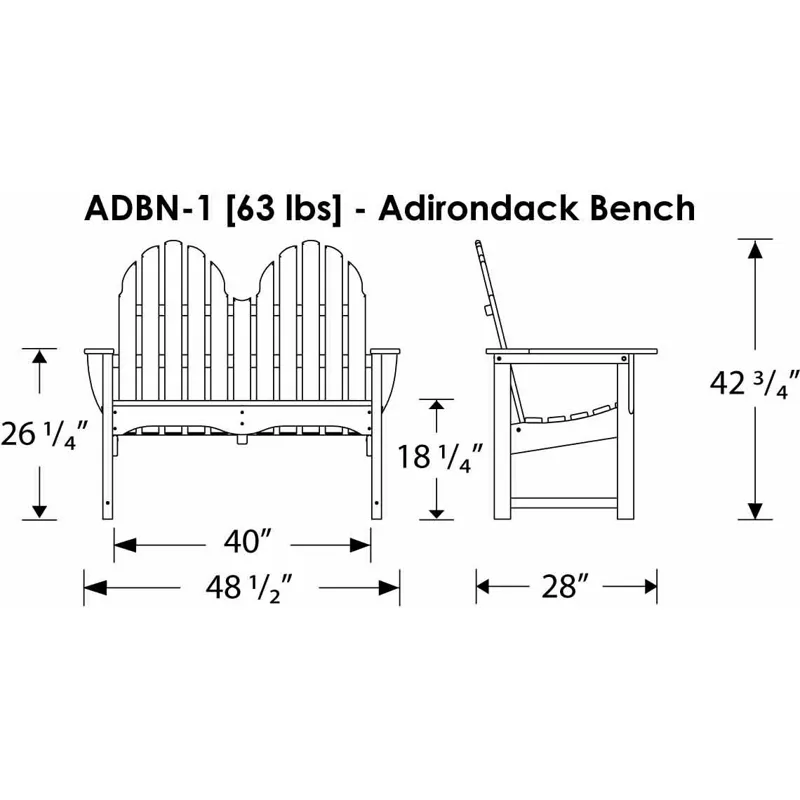Classic Adirondack 48" Bench