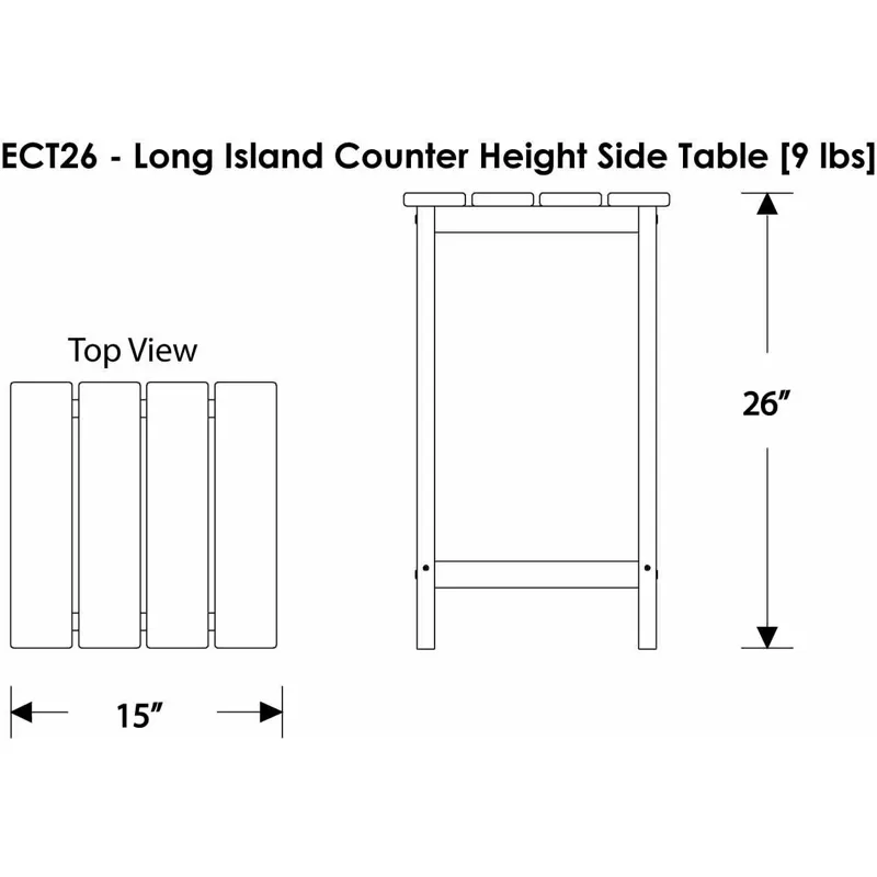 Long Island 26" Counter Side Table
