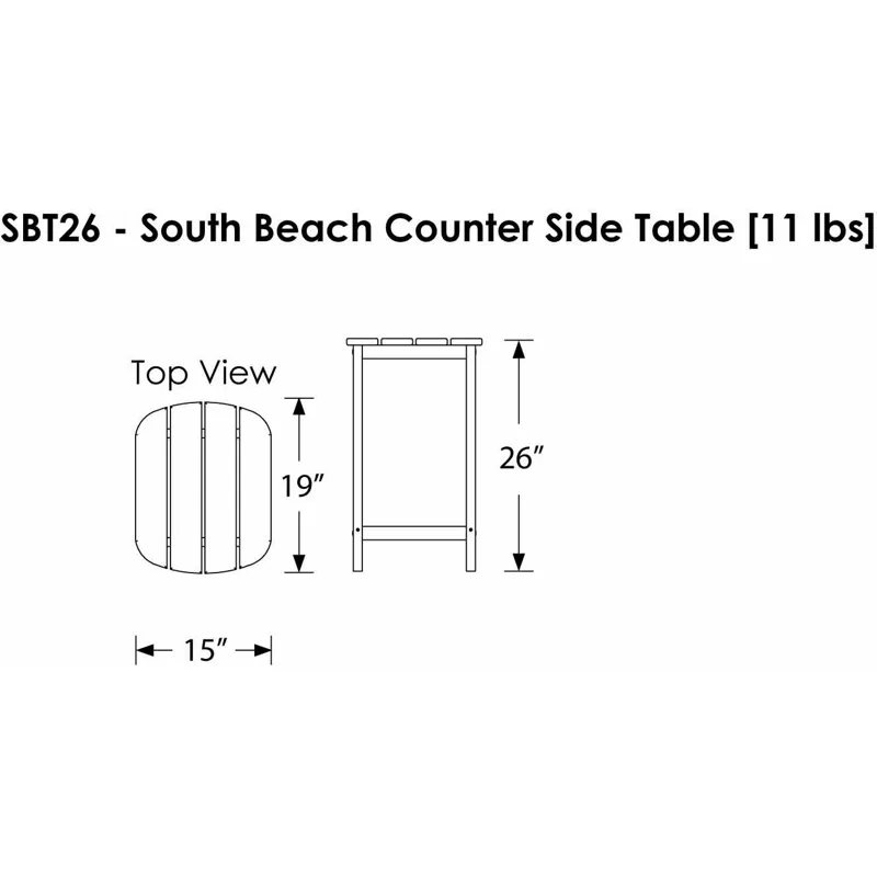 South Beach 26" Counter Side Table