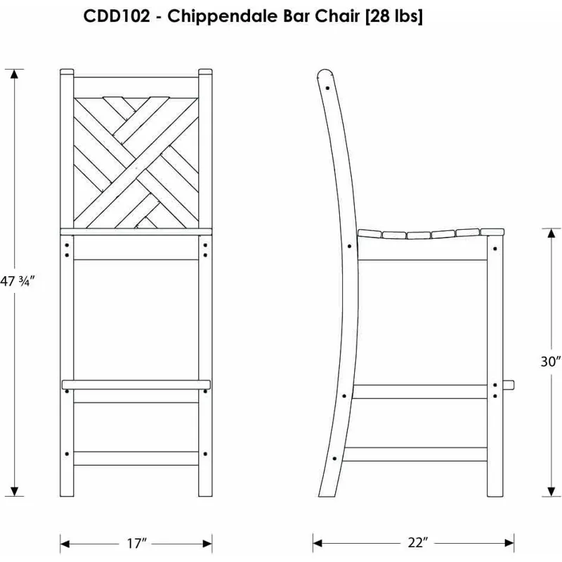 Chippendale Bar Side Chair
