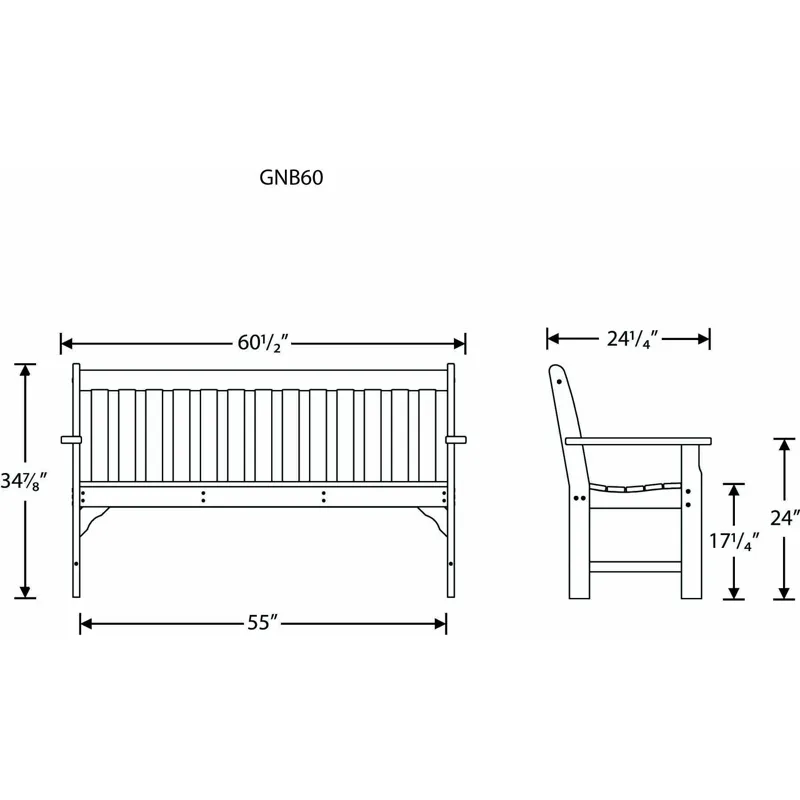 Vineyard 60" Bench
