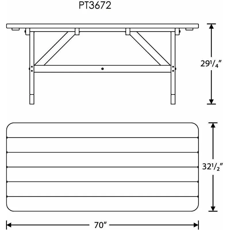 Park 36" X 72" Harvester Picnic Table