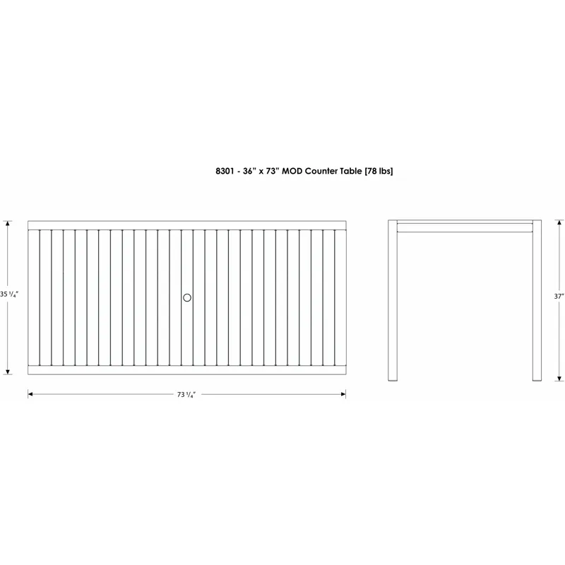 MOD 36" x 73" Counter Table