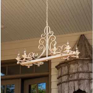 Horizontal Iron Filigree Chandelier