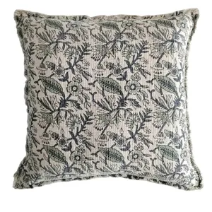 Cornflower Botanical Print Pillow 26'