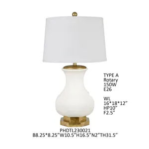 Ceramic Table Lamp With Linen Shade
