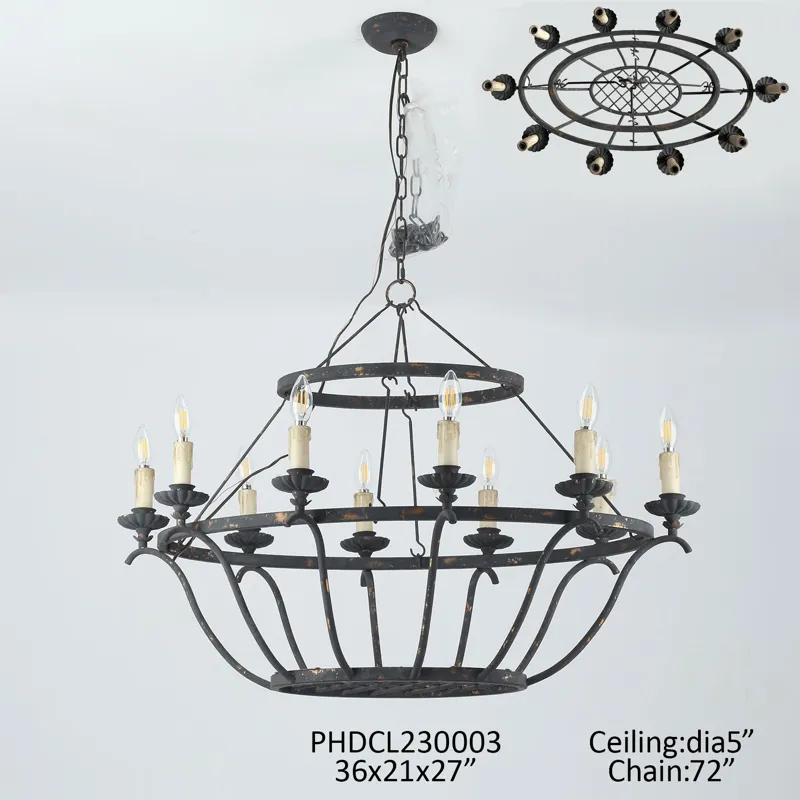 Wakefield Aged Black & Bronze Chandelier