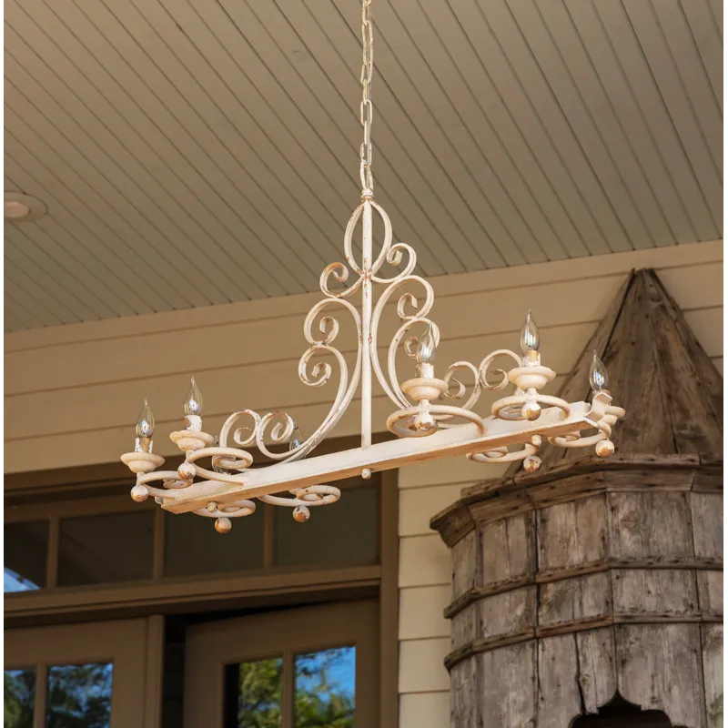 Horizontal Iron Filigree Chandelier