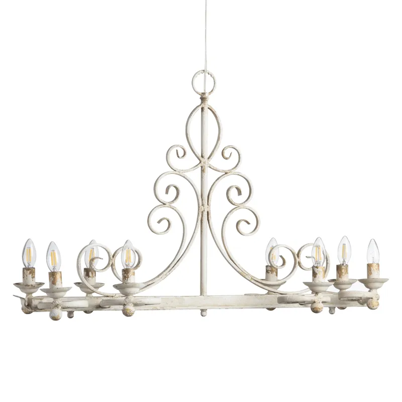 Horizontal Iron Filigree Chandelier