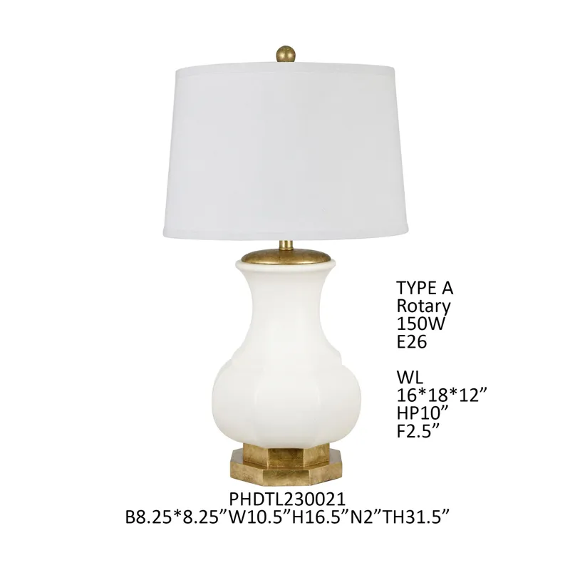 Ceramic Table Lamp With Linen Shade