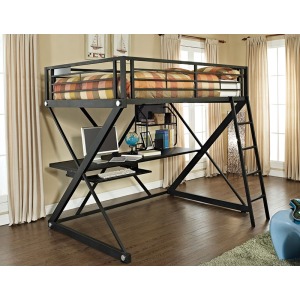 Z-Bedroom Full Size Study Loft Bunk Bed