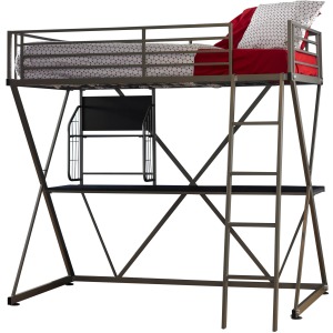Pewter Student Twin Loft Bed