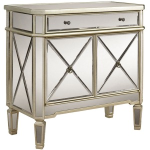 Mirrored 1-Drawer, 2-Door Console