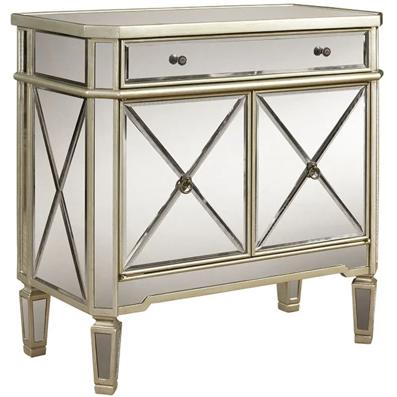 Mirrored 1-Drawer, 2-Door Console