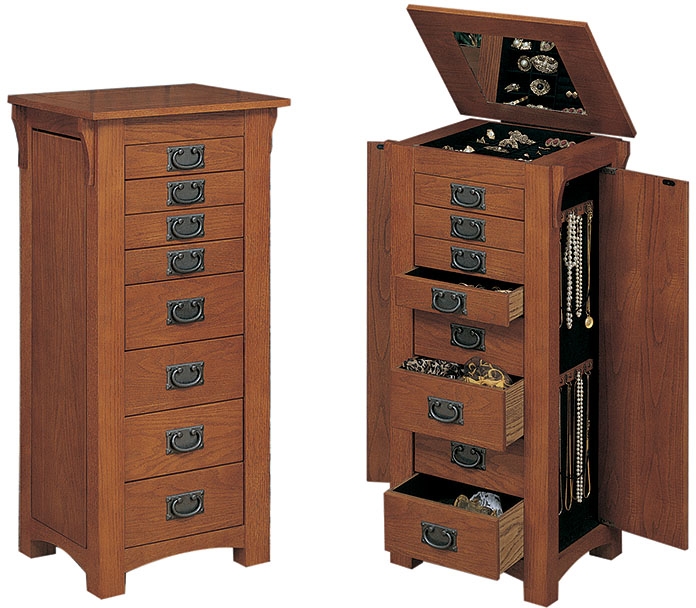 Mission Oak Jewelry Armoire By Powell Nis434184891 Millerhome Furniture Mattress Mission Oak Jewelry Armoire By Powell, Jewelry Armoire Mission Style