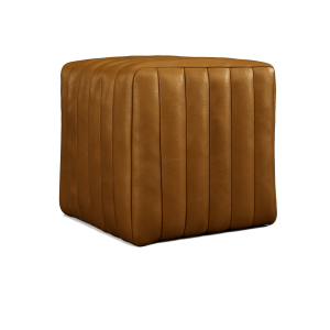 Leather Caster Square Ottoman