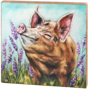 Lavender And Pig Box Sign
