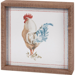 Rooster Inset Box Sign