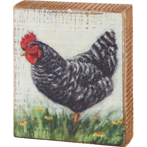 Plymouth Rock Chicken Block Sign