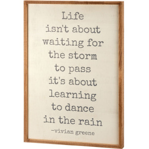 Learning To Dance In The Rain Inset Box Sign
