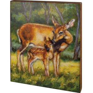 Doe And Fawn Box Sign
