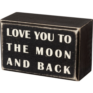 To The Moon And Back Box Sign