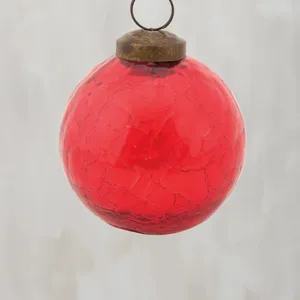 Red Ball Glass Ornament Sm