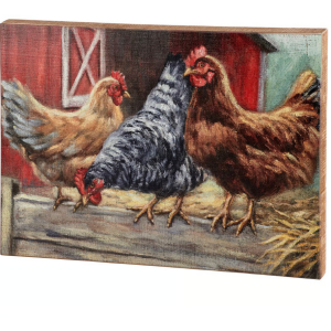 Three Chickens Box Sign