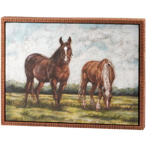 Grazing Horses Canvas Wall Art