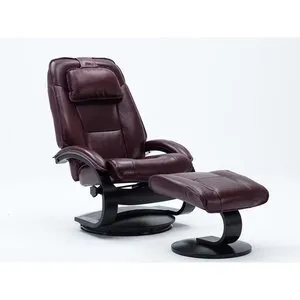 Bergen Reclining Chair w/Ottoman - Merlot