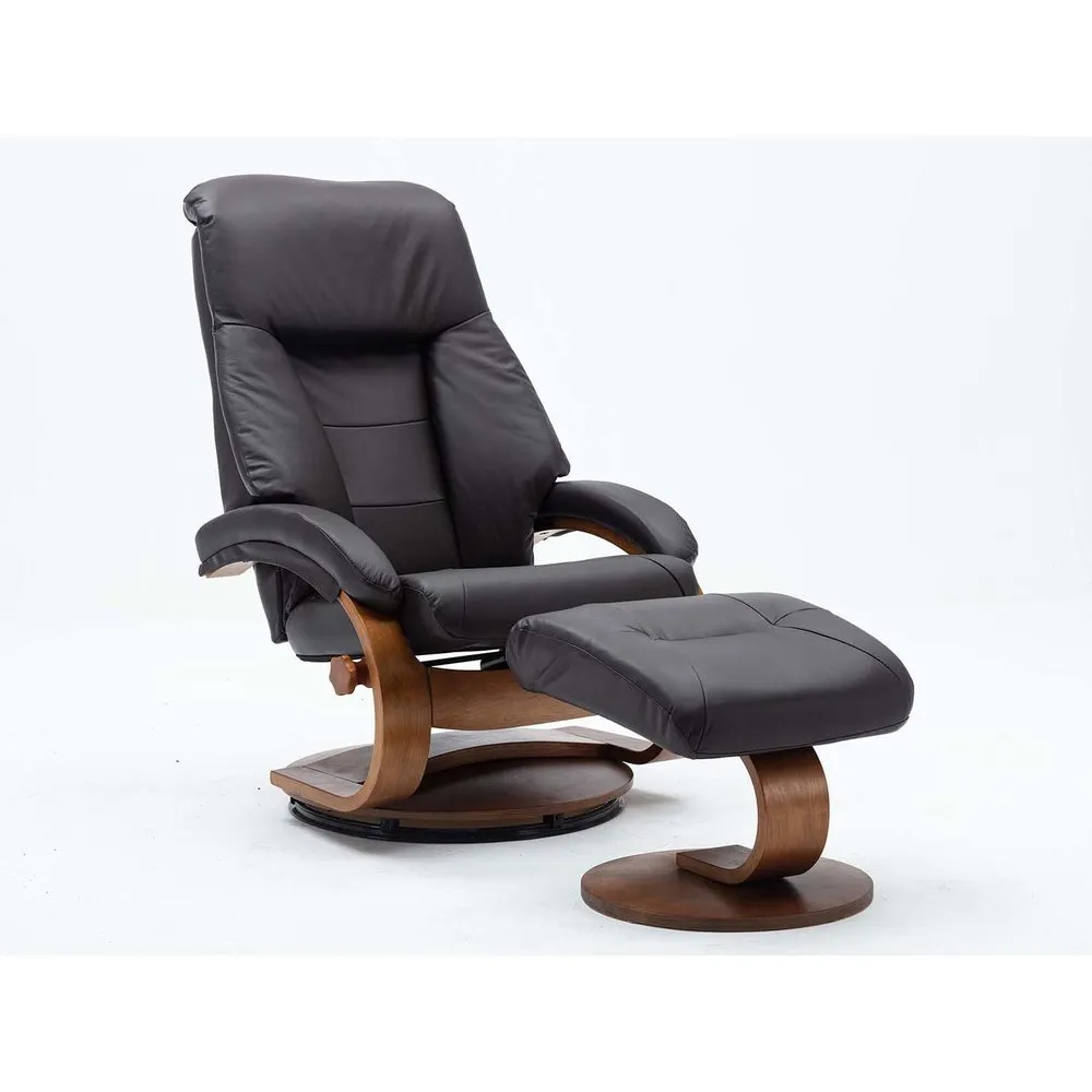 Mandal Reclining Chair w/Ottoman Black Pepper M058-001625 by