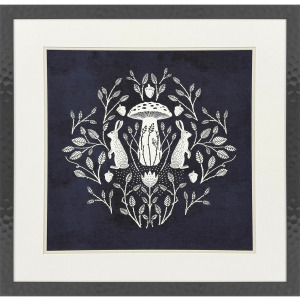 Rabbits and Mushrooms II Framed Art