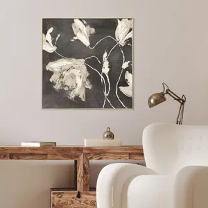 Neutral Flora I Non-Glass Framed Art