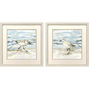 Beach Sandpipers S/2 Framed Art