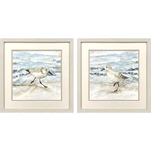 Beach Sandpipers S/2 Framed Art