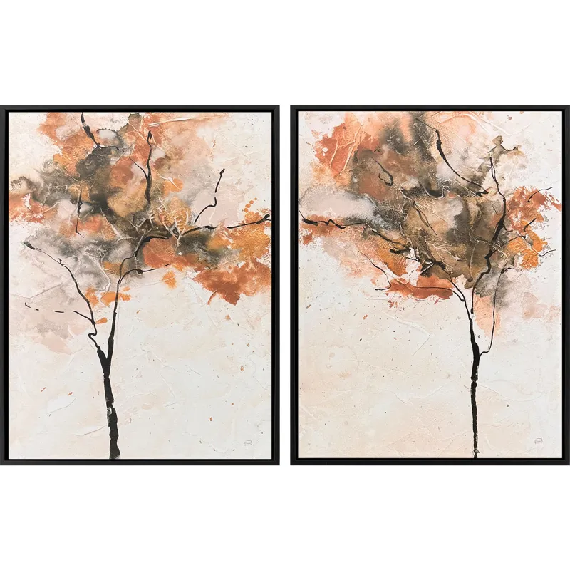 Textural Trees S/2 - Canvas