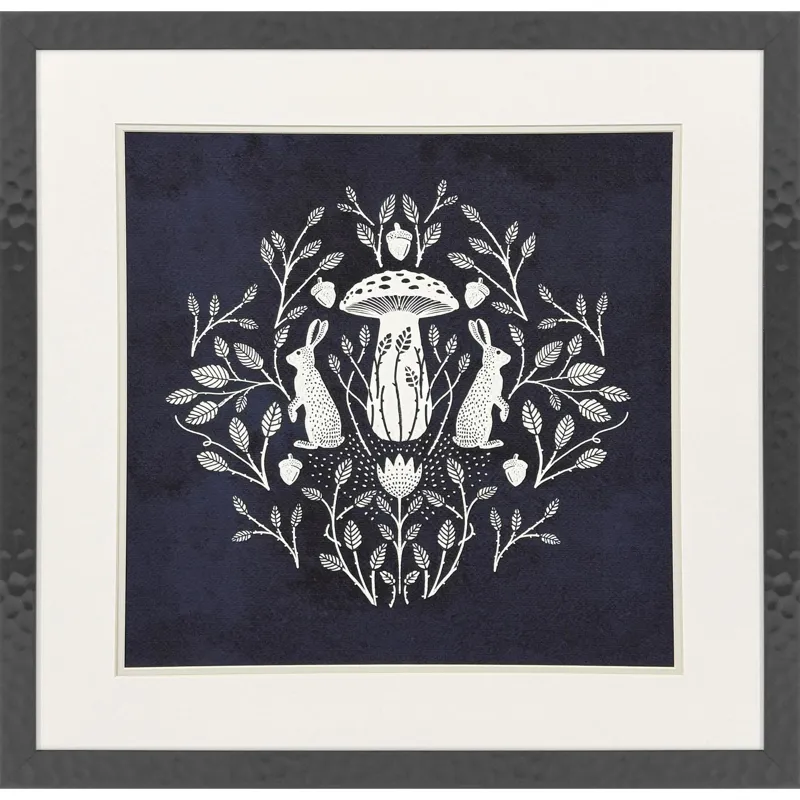 Rabbits and Mushrooms II Framed Art
