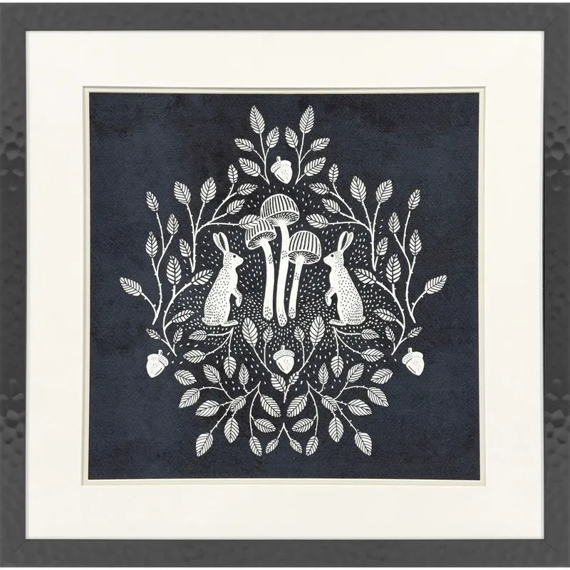 Rabbits and Mushrooms V Framed Art